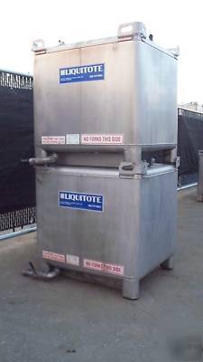 Hoover liquitote mixer tank tote s/s stainless 350 gal 