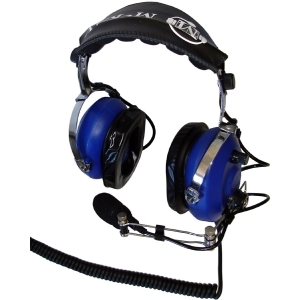 Mckay high noise dual muff portable radio blue headset