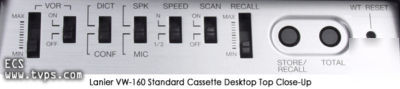 Lanier vw-160 VW160 standard cassette transcriber