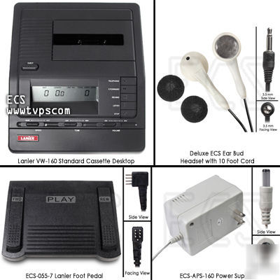 Lanier vw-160 VW160 standard cassette transcriber