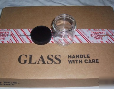 Case of 24 4OZ glass specimen magee jar's/w lid's 