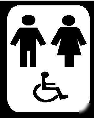 Restroom sign bar resturant decal handicap door wall 