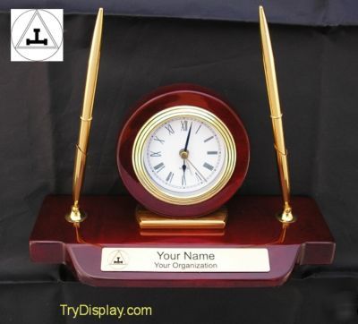 Royal arch chapter triple tau desk set clock pen gift