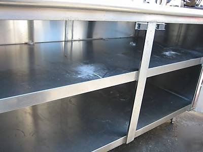 Work table with overshelf,under storage,can opener 8303