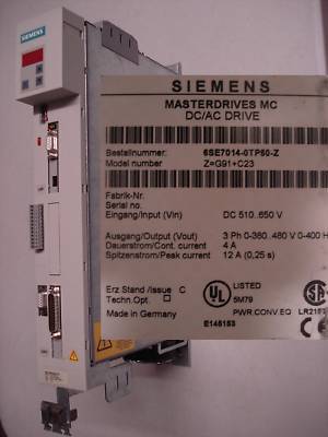 Siemens 6SE7014-0TP50-z mc drive 1.5KW 6SE70140TP50-z