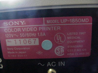 Sony color video printer up-1850MD monitor floppy drive