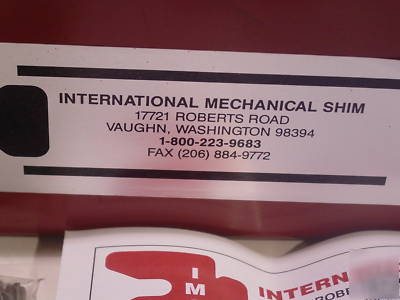 New international mechanical shim kit 3
