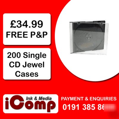 200 black double cd jewel cases