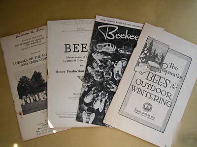4 vintage beekeeping booklets old bee book apiary LOT14