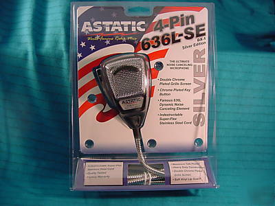 Astatic 636 cb radio microphone silver for cobra unide 