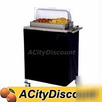 Cadco double buffet warming cart w/ 2 half steam pans