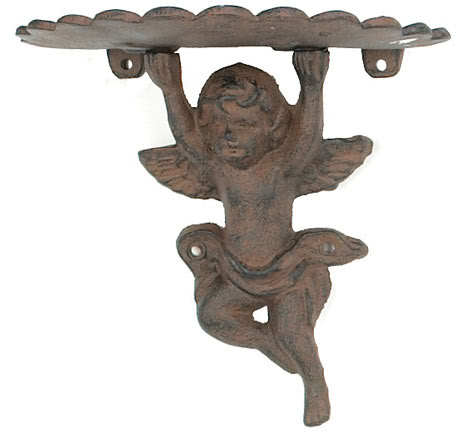 Cast iron angel wall display shelf cherub decor art