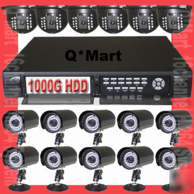 Cctv 16 channel 1TB dvr h.264 security ir camera system