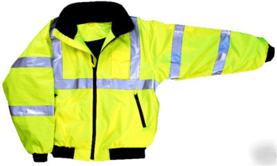 Class iii 3 traffic safety insulated bomber jacket