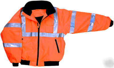 Class iii 3 traffic safety insulated bomber jacket