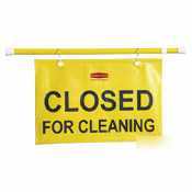 Closed for cleaning yellow safety sign