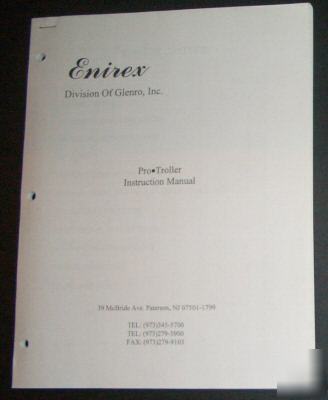 Enirex / glenro pro troller instruction manual book 