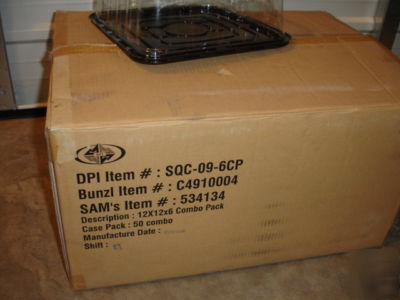 Cake container clear dome 12X12X6 black base reynolds