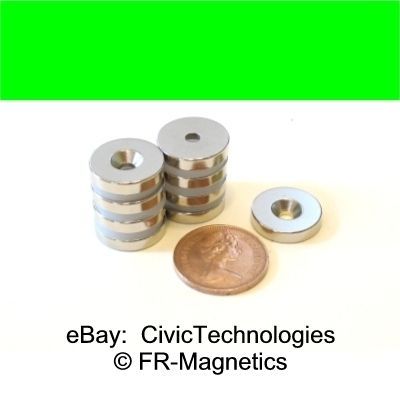 Countersunk ring magnet D16MM neodymium QTY12 magnets