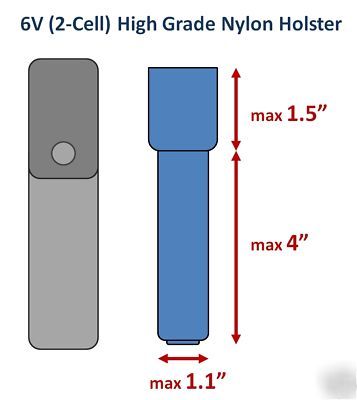 High-grade cordura holster for 2-cell 6V tactical light