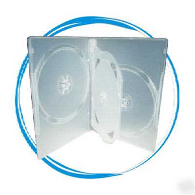 50 clear quad 4-in-1 dvd storage case movie holder box