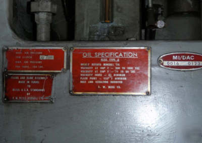 Bliss 60 ton obi open back inclinable C60 press c-60 