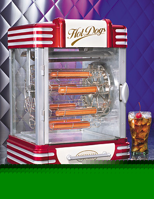 Hotdog hot dog machine warmer holder cooks retro red