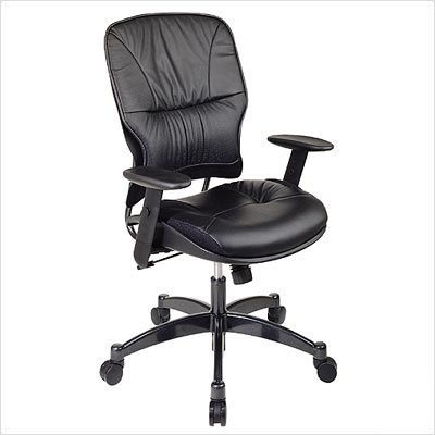 Leather managers chair metal base height adjust arms