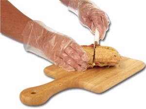 New 200 disposable poly gloves large clear food service