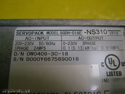 New yaskawa servopack servo drive sgdh-01AE-NS310 