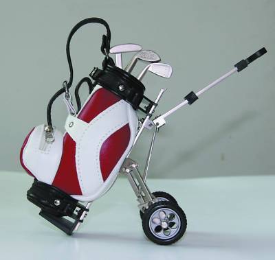 Novelty gift golf bag trolley pen holder,golf club pen