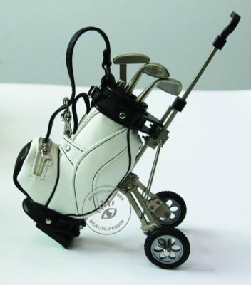 Novelty gift golf bag trolley pen holder,golf club pen