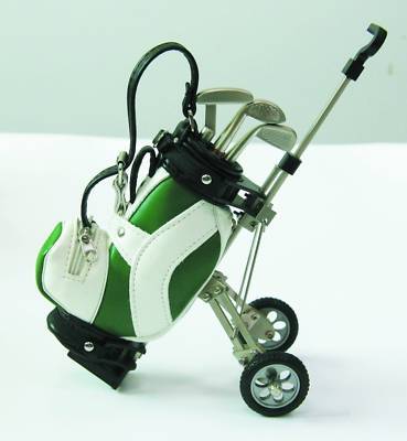 Novelty gift golf bag trolley pen holder,golf club pen