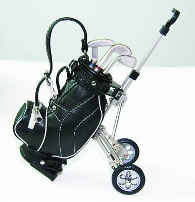 Novelty gift golf bag trolley pen holder,golf club pen