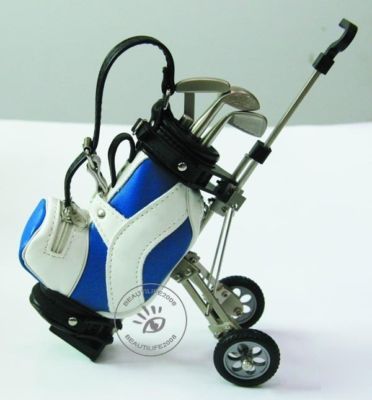 Novelty gift golf bag trolley pen holder,golf club pen