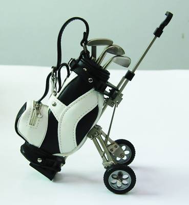 Novelty gift golf bag trolley pen holder,golf club pen