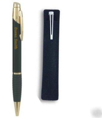 Personalized black ink pen/gripper & case-engraved free