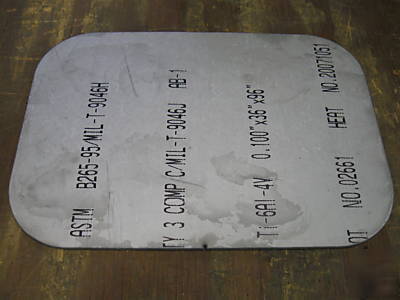 Titanium sheet metal 6AL-4V [.100