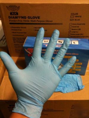  1000 disposable nitrile exam gloves powder free size l