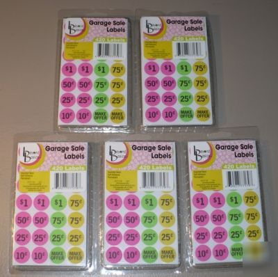 Estate garage yard rummage sale stickers labels 2100CT