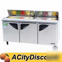 New turbo air 72IN sandwich salad prep cooler 18 pans