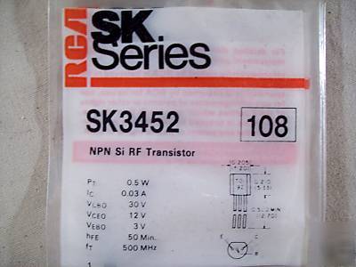 Npn si rf transistor, sk series SK3452 108