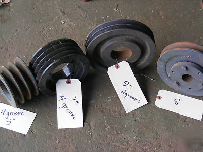 Sawmill 2-3-4-5 grove pulleys-taper locks-gear box 