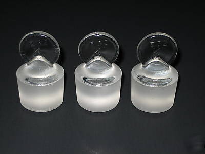 Stoppers, ground glass pennyhead, #32 kimax, lot of 3