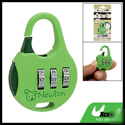 Mini luggage backpack lock combination padlock green