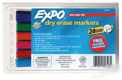 24 expo low odor dry erase markers fine point assorted