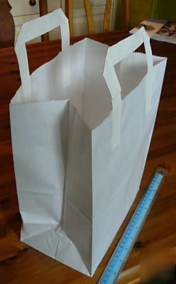 25 large best quality uk made white kraft paper carrier