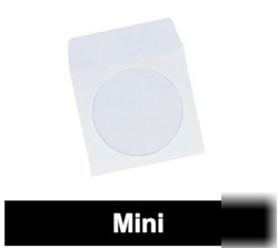 100 mini paper cd sleeves window & flap