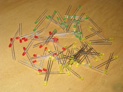 60 x 3MM led (20 green, 20 red, 20 yellow) - uk