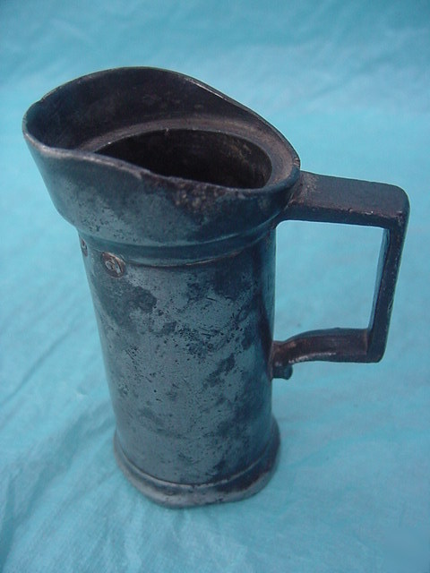 Antique mrkd french pewter measuring cup demi decilitre